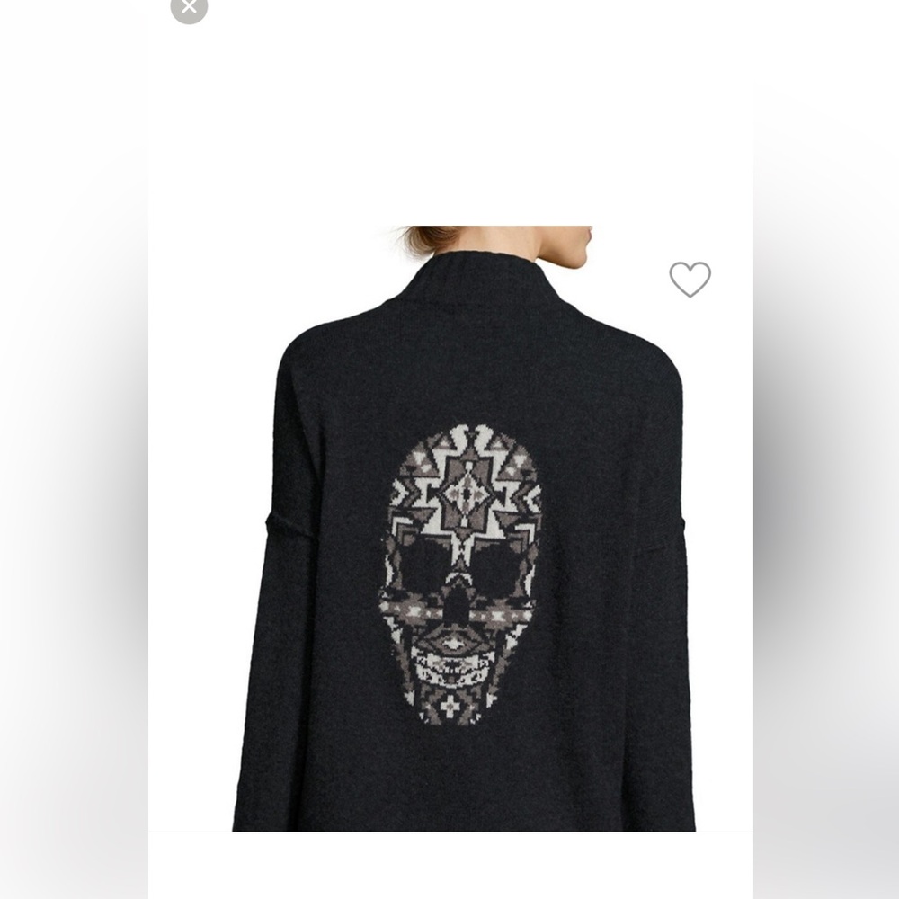 Skull Cashmere Sigil Aztec Mockneck Sweater